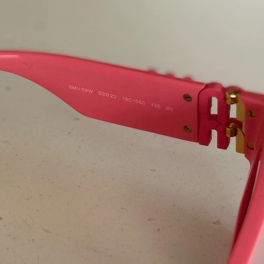 Miu Miu Eyewear Rectangle Frame Sunglasses Pink - Picture 9 of 12